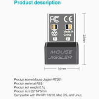 Rii RT301 mysz USB Jiggler, niewykrywalna mysz Mover automatyczna mysz komputerowa Mover Jiggler, utrzymuje komputer w przebudzeniu, symuluje mysz 4